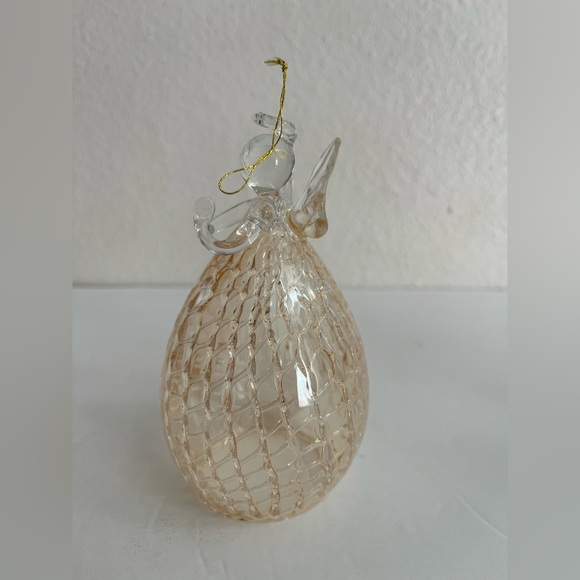 BLOWN GLASS AND BELL SHAPED ANGEL ORNAMENT WITH PRAYING HANDS - Picture 3 of 6